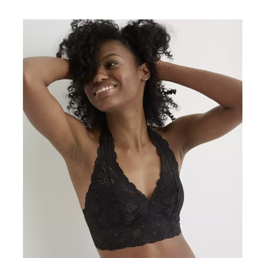 🏆062 aerie Garden Party Lace Halter Bralette